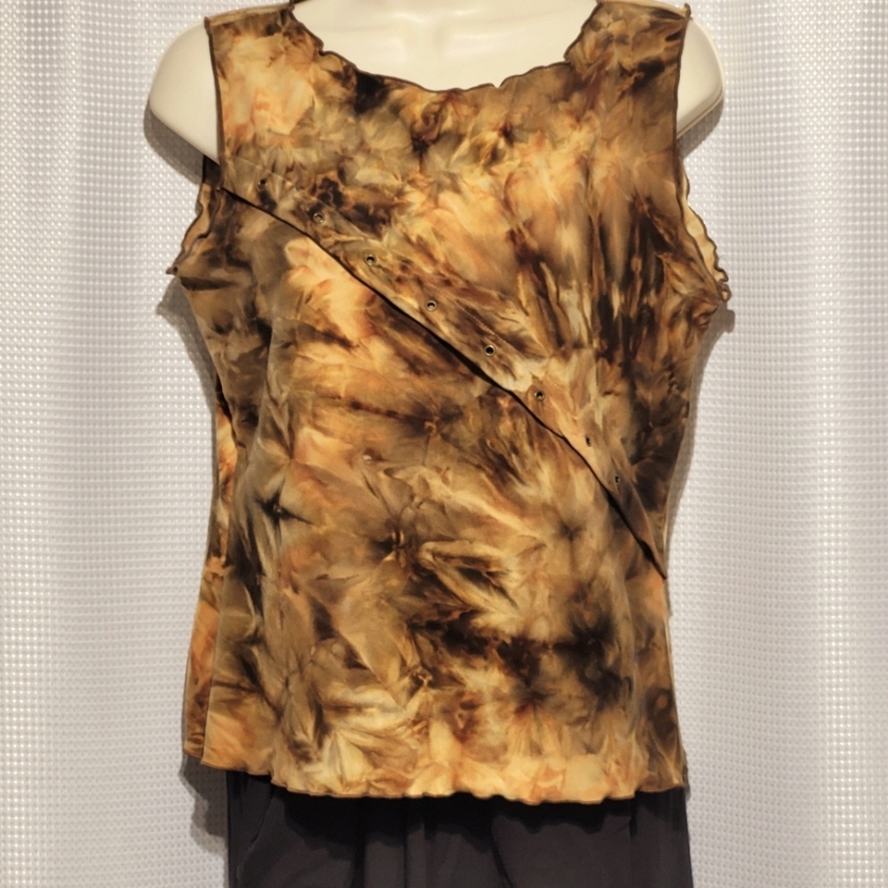 Geri C. New York Shades of Brown & Rust feels like Suede (L) Made in USA